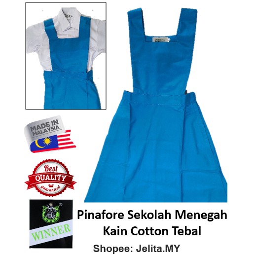 Baju Sekolah Pinafore Sekolah Menengah Perempuan Kain Cotton Tebal Shopee Malaysia