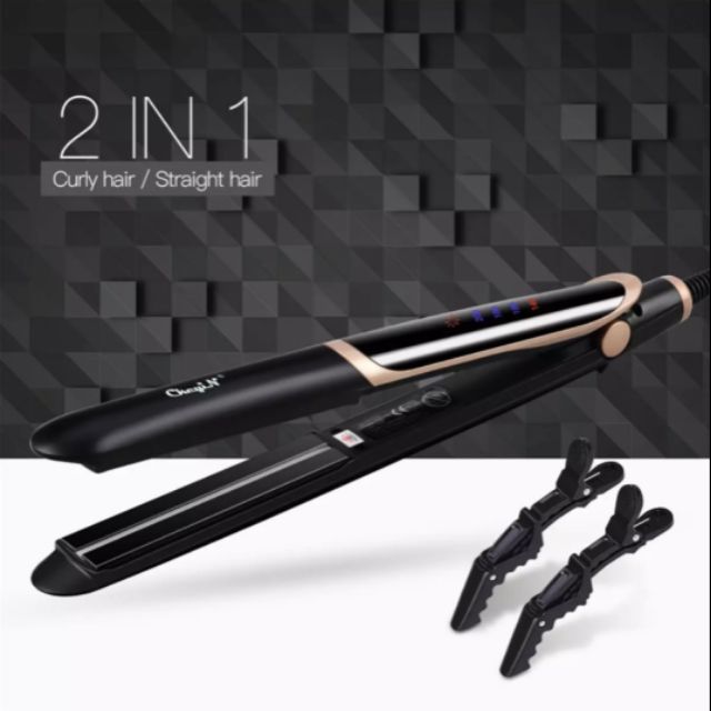 2 in 1 Far-Infrared Hair Straightener Flat Iron Curling Tong Alat Pelurus  Rambut Hair Styling Tools | Shopee Malaysia