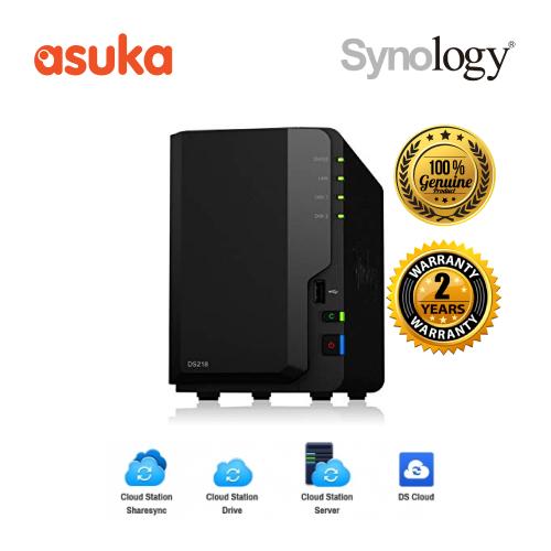 Synology Ds218 2 Bay Nas Storage Dual Core 14ghzddr4 2gb 1gbe 1 X Usb 20 2 X Usb 30