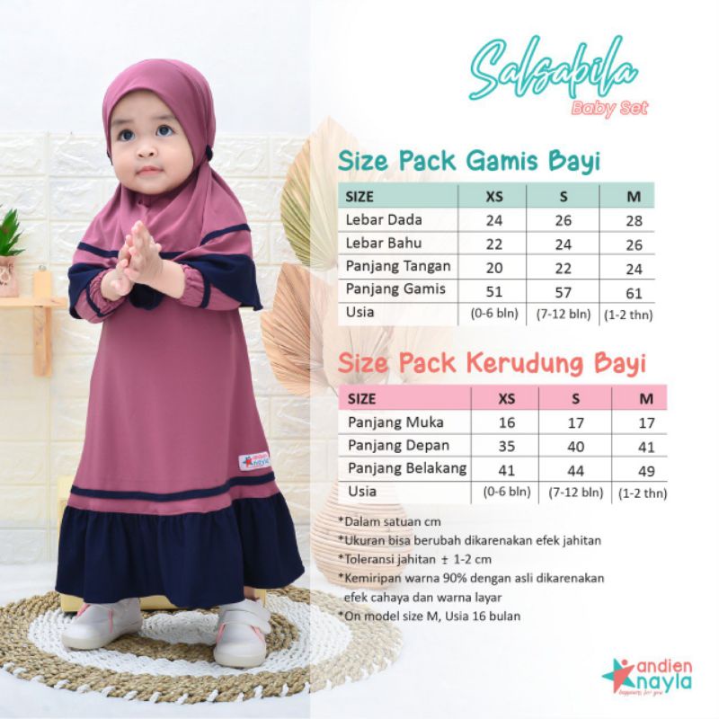 Buy Baby Gamis SET KHIMAR BABY SET SALSABILA BY ANDIENNAYLA 