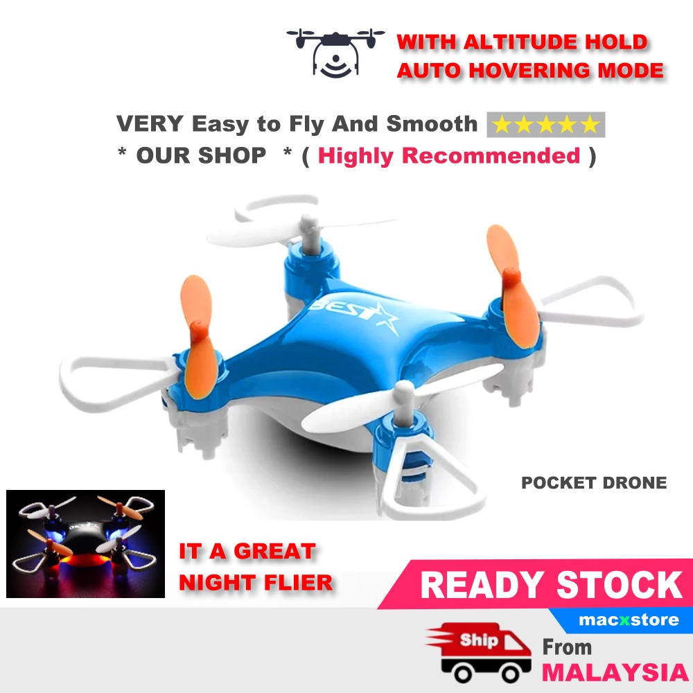 Pocket Mini Drone With Altitude Hold | Auto Hover | 3D Flip | Headless Mode RC Quadcopter Better Than CX 10 CX-10 D