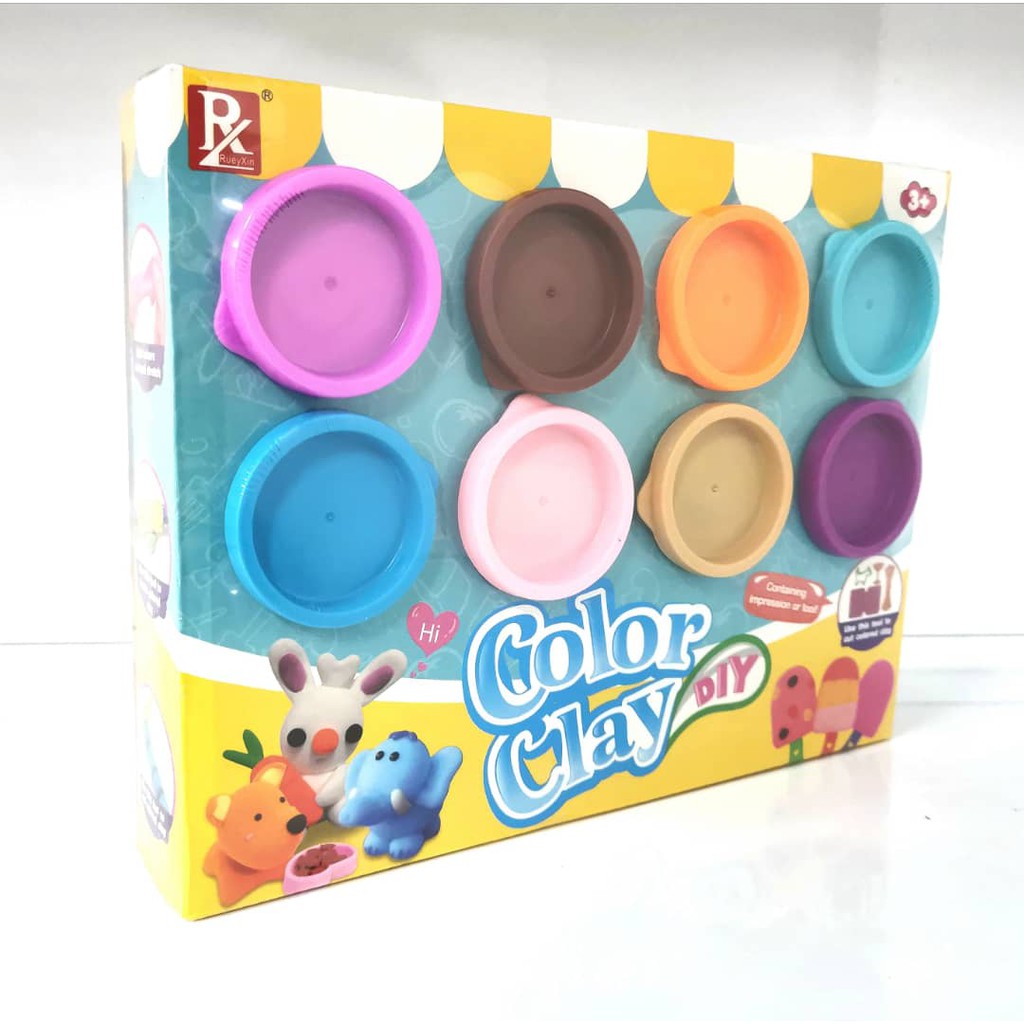 8 Bottles Kids Playdough Mainan Tanah Liat Kanak Kanak Kids Clay Toys