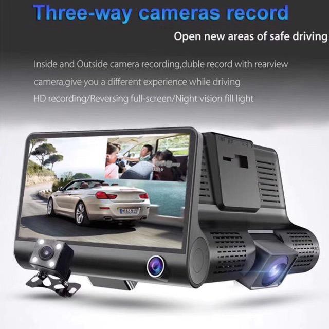 WDR Full HD 1080P 3 Lens Car DVR Dash Cam G-Sensor Recorder +Rearview |  Shopee Malaysia