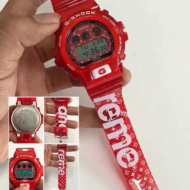 LV X SUPREME Casio G Shock Red Edition Digital Function For Man