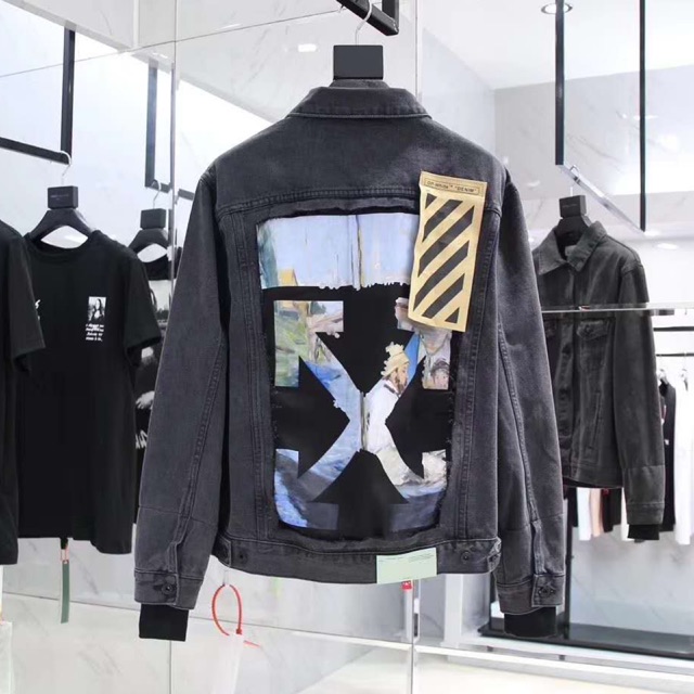 black off white jean jacket