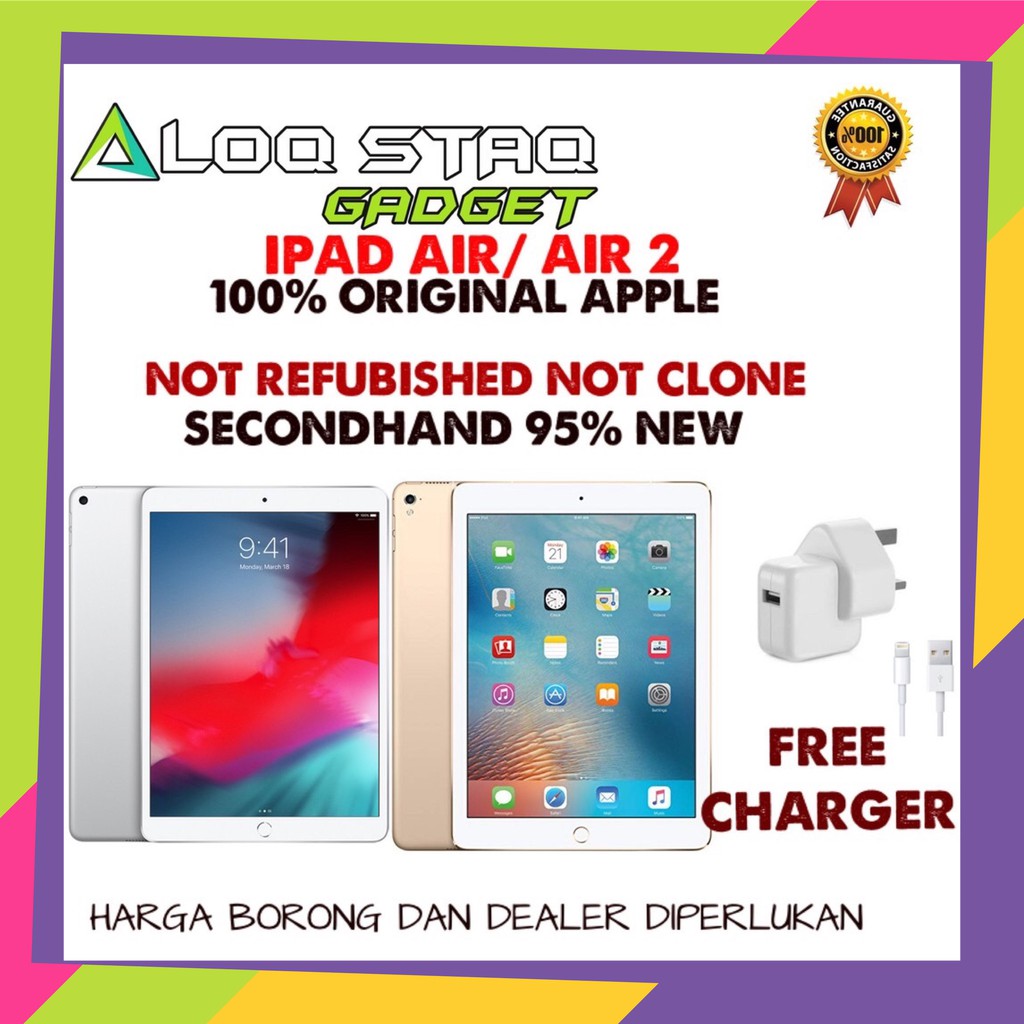 Apple Ipad Air Air 2 Sim Wifi 100 Original Used Apple Shopee Malaysia