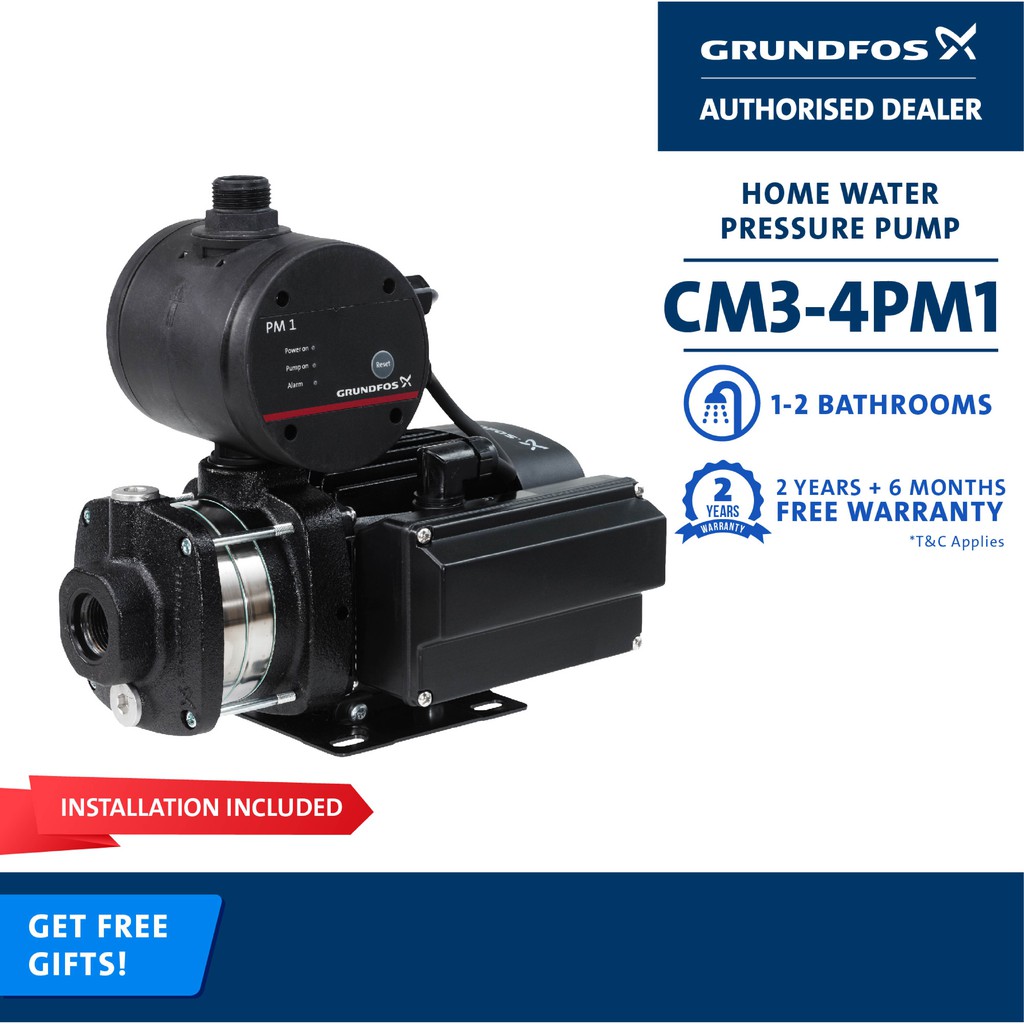 Grundfos Cm3 4pm1 Automatic Home Pressure Booster Water Pump With