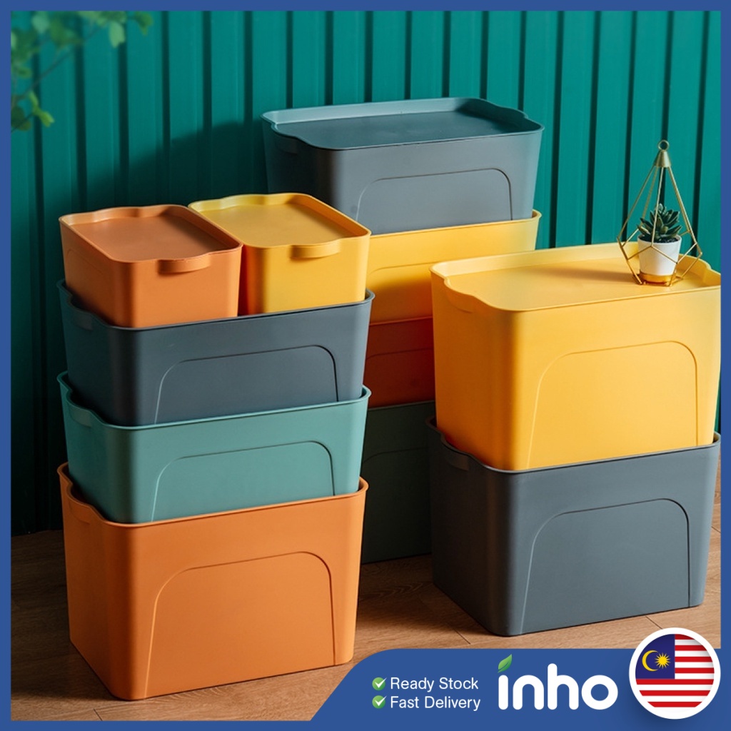 INHO Multipurpose Stackable Large Home Storage Organizer Box Container Basket Portable Handle