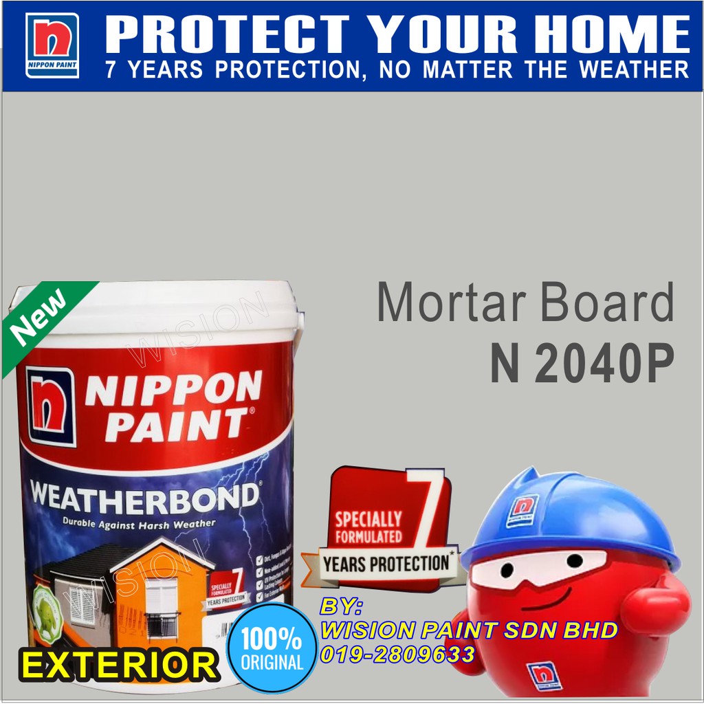 N2040P MORTAR BOARD ( 1L ) 7 YEARS WEATHERBOND NIPPON PAINT Shopee