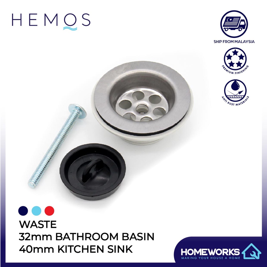 32MM 40MM BATHROOM FITTING BASIN SINK WASTE FOR KITCHEN SINK WASH BASIN Shopee Malaysia