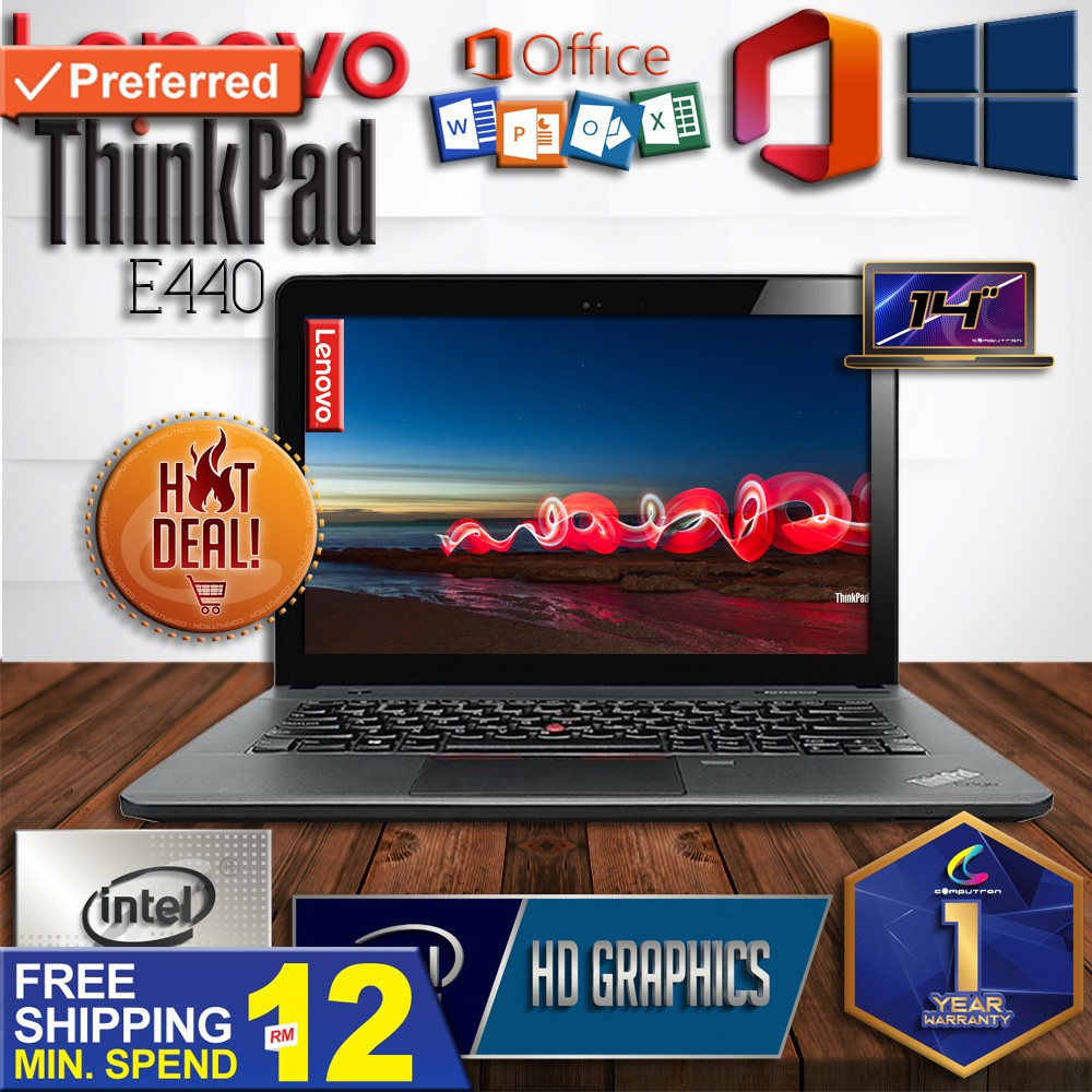 Lenovo Thinkpad E440 Intel Core I5 Haswell 16gb Ddr3 Ram 480gb Ssd W10pro 1 Year Warranty Laptop Shopee Malaysia