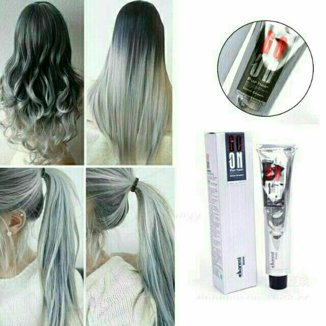 Permanent Light Grey Hair Dye For Women And Men Pewarna Rambut