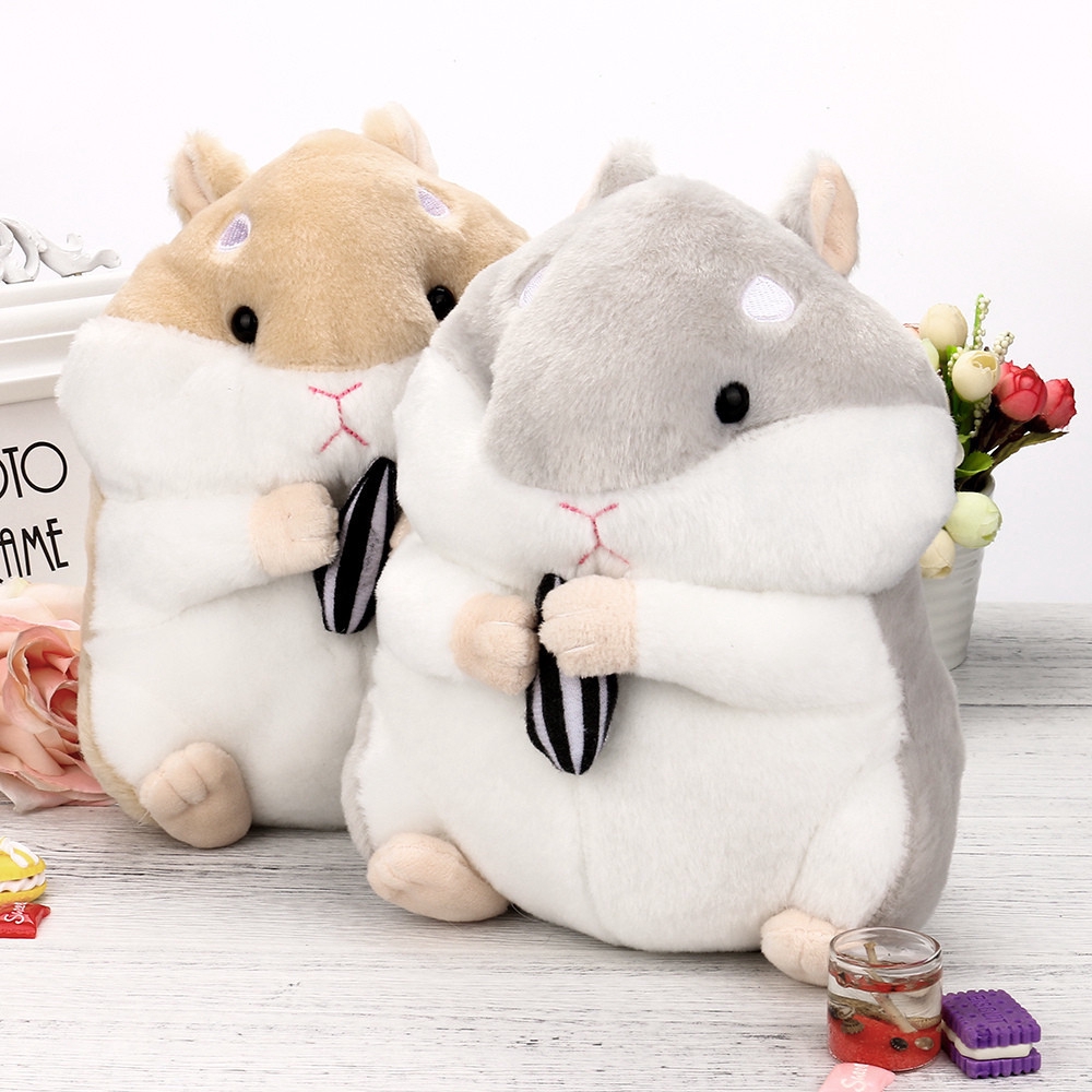 &23CM Adorable Kawaii Fluffy Hamster Soft Plush Toy Doll Cute Stuffed Toy Gifts
