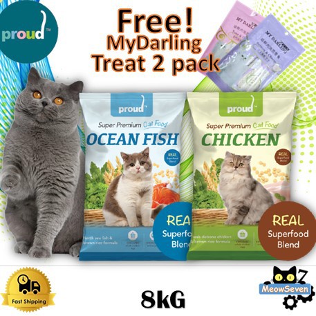 Proud Super Premium Cat Food Makanan Kucing 8kg Free My Darling Cat Stick 15g X10pcs Chicken Ocean Fish Proud Proud Shopee Malaysia