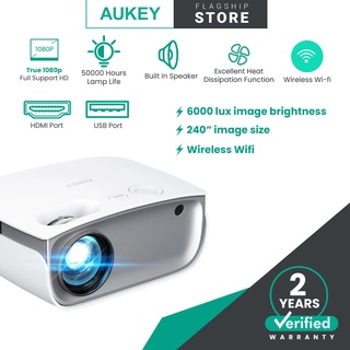 Aukey RD-850 Wireless Wi-Fi Mini Projector with 1080p Resolution Support Smartphone Screen Sync