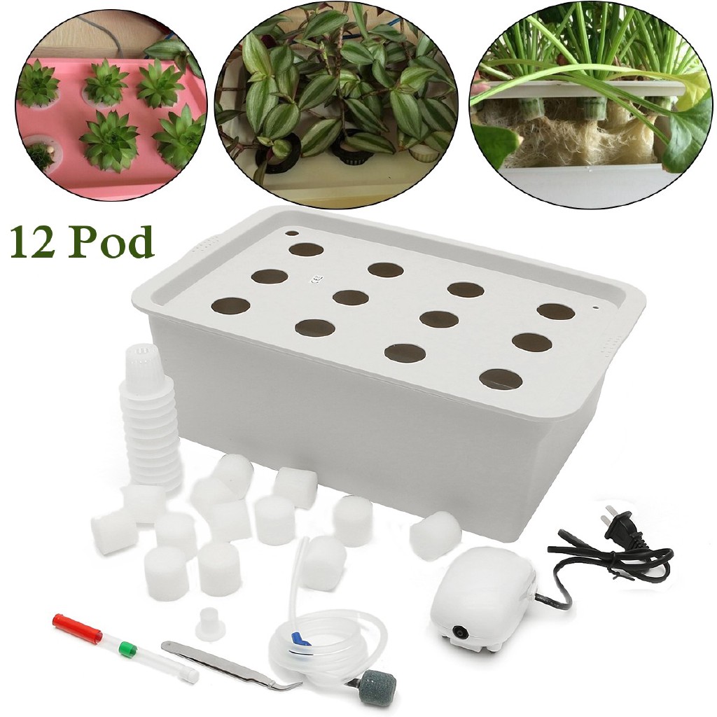 Zj 12 Holes Plant Site Hydroponic System Grow Kit Bubble Indoor