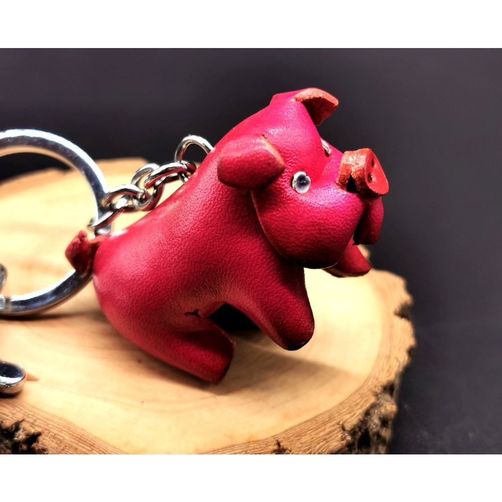 Piggy Design Leather Keychain Gift Item Key Holder Handcrafted Gift Item Bag Accessories Souvenir Lucky Zodiaco