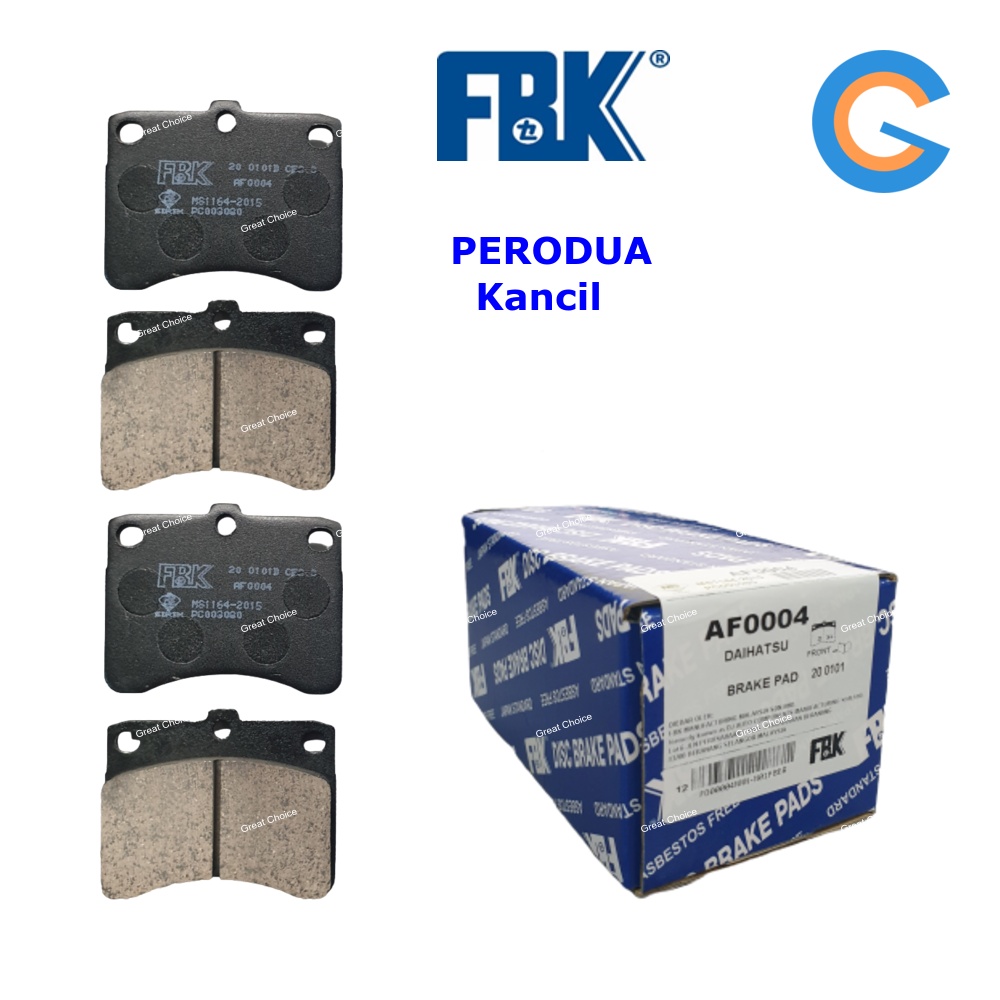 FBK Kancil Front Disc Brake Pad PERODUA AF0004 Shopee Malaysia