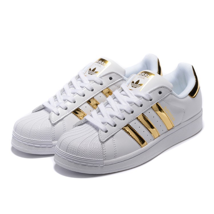 adidas superstar white gold