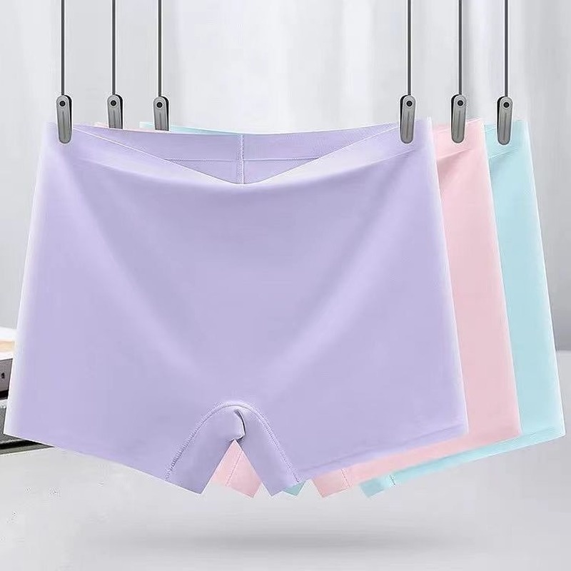 Safety pants ice silk seamless women's underwear cotton crotch ...