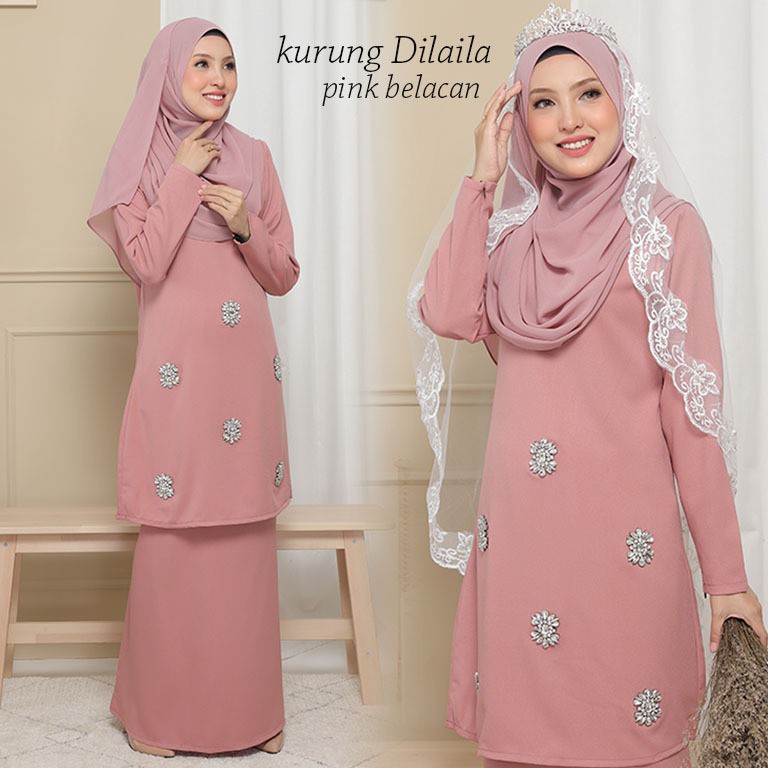 Pink Belacan Softpink Baju Nikah Kahwin Tunang Kurung Dilailaa Shopee Malaysia