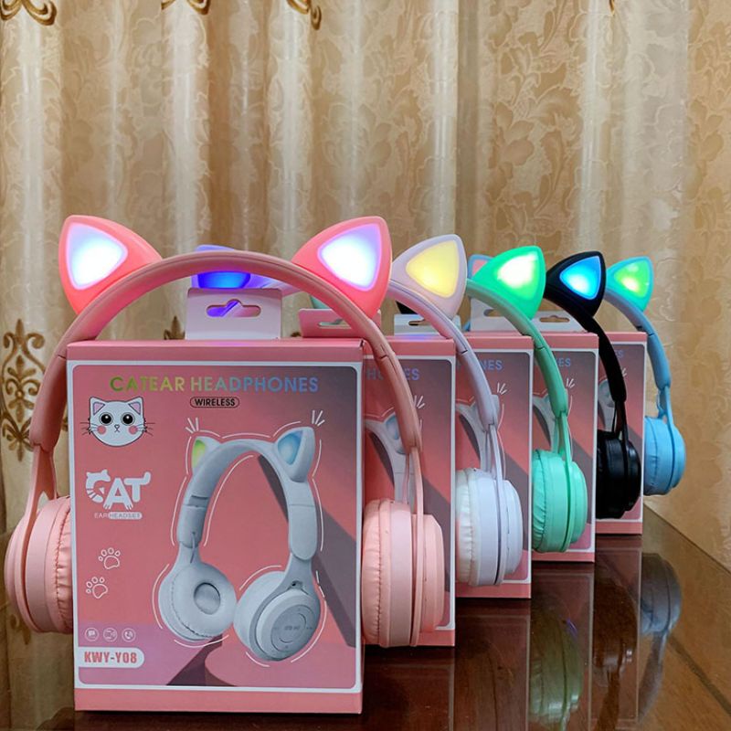 KWY-Y08 BLING BLING CAT EAR HEADSET