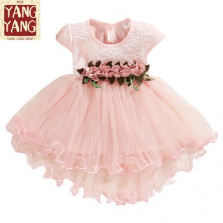 [YANG] 0-4Years Newborn Baby Girls Floral Princess Dress Kids Tutu Summer Dresses Baby Dress Toddler Baby Kids Girls Flowers Floral Tulle beautiful flower Princess Dresses Sleeveless Clothes For Baby Birthday party  Gift
