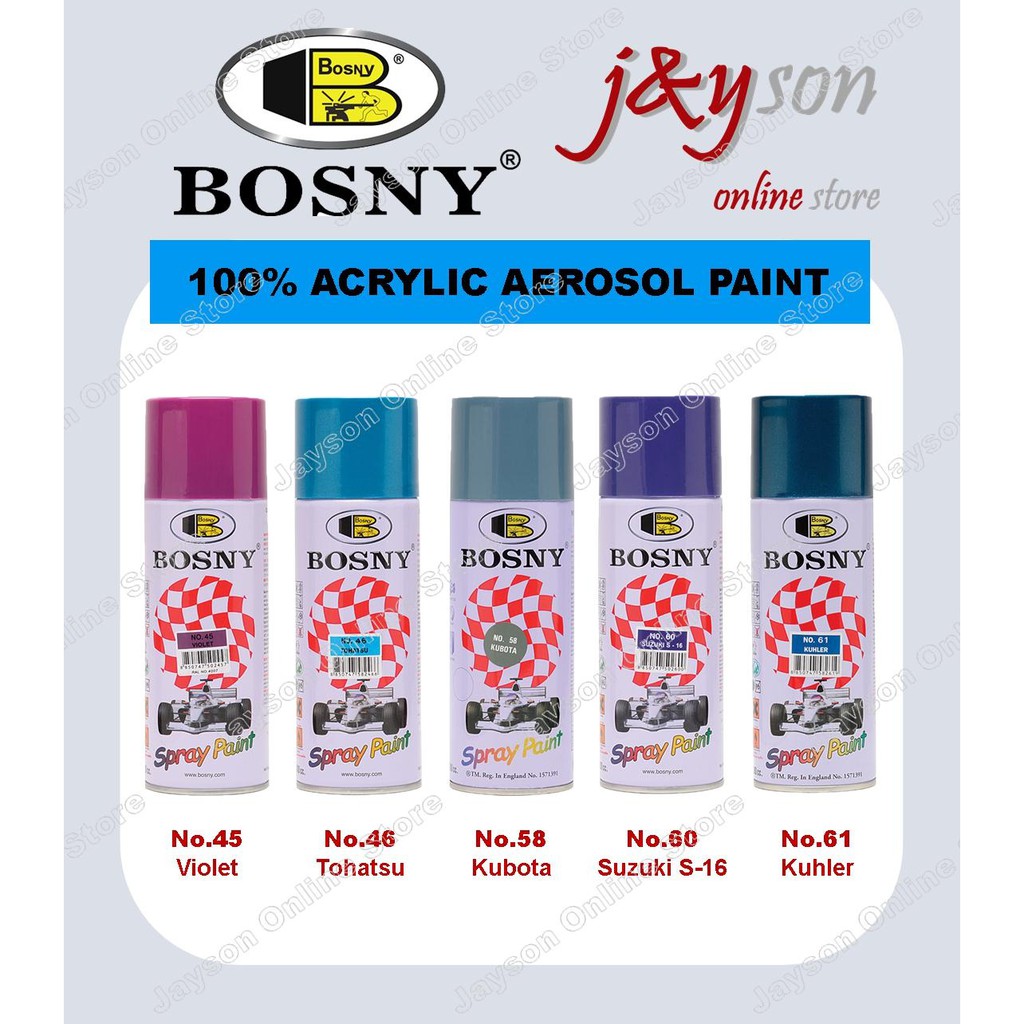 [Part C] BOSNY 100 Acrylic Spray Paint (Only in West Malaysia