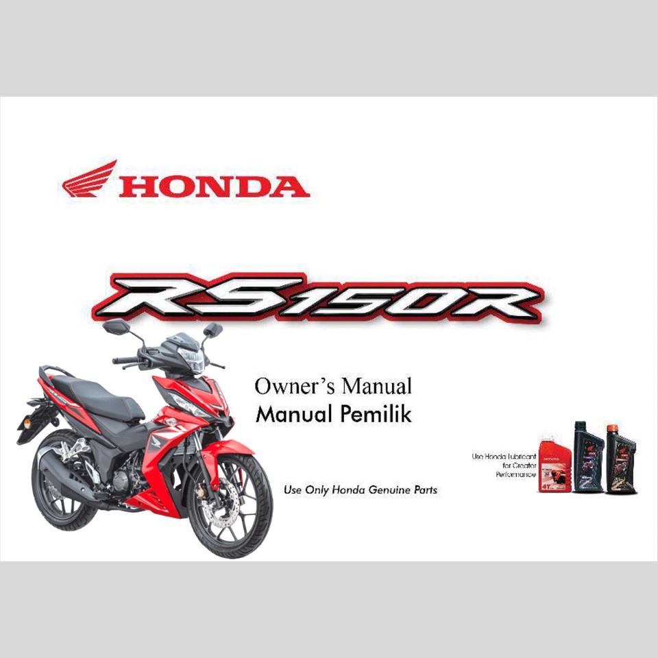 HONDA RS150R OWNER'S MANUAL PANDUAN PEMILIK 2022 Shopee Malaysia