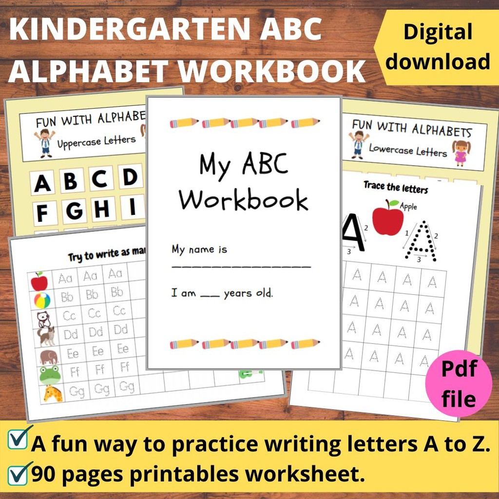 printables abc alphabet workbook for kindergarten buku abc