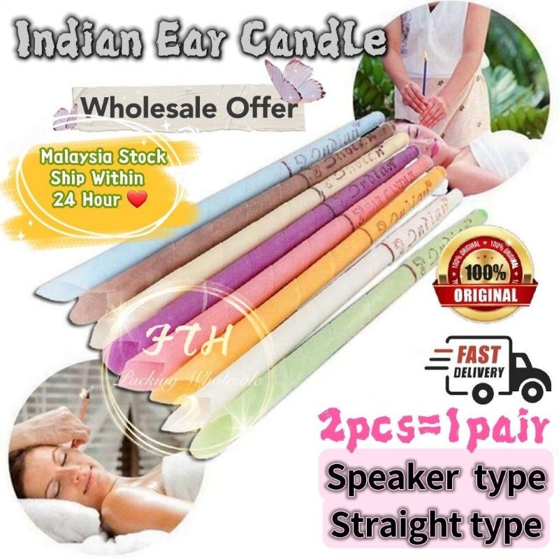   ReadyStock1PairIndia Ear Candle Ear Candling Therapy Thick Wholesale Lilin Telinga Resdung Borong 印第安香薰喇叭耳烛直筒耳烛批发