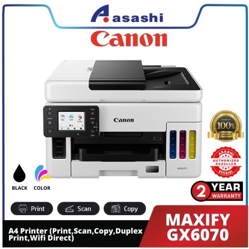 Canon Maxify GX6070 A4 Printer (Print,Scan,Copy,Duplex Print,Wifi ...