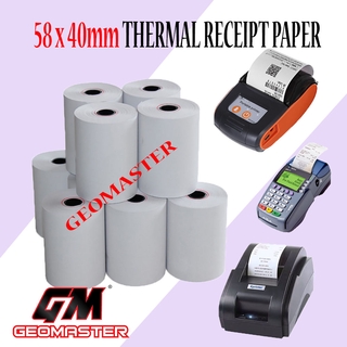 Thermal Paper Receipt Rolls Receipt Paper Cash Register Receipt Kertas Resit Cashier Kertas Printer 58x40mmMM