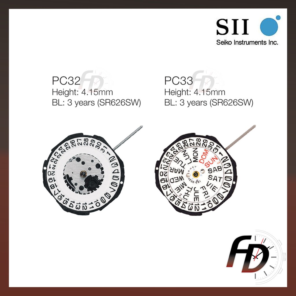 Seiko PC32 / PC33 SII Quartz Watch Machine Movement (Made in Japan)  Replacement Parts Engine Jam | Shopee Malaysia