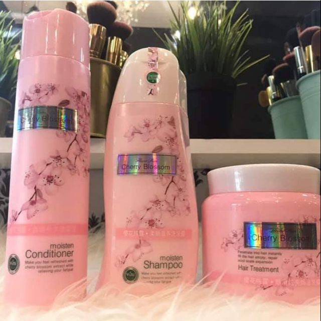CHERRY BLOSSOM SHAMPOO SET 3 IN 1 SHAMPOO, CONDITIONER, HAIR
