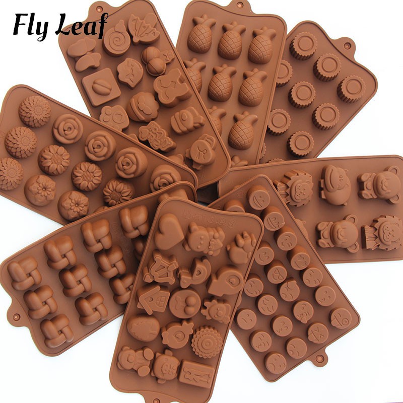 Fly Leaf 3D Animal Fruit Chocolate Mold DIY Jelly Pudding Gummy Candy Silicone Mould Ice Resin Molds Cake Baking Tool