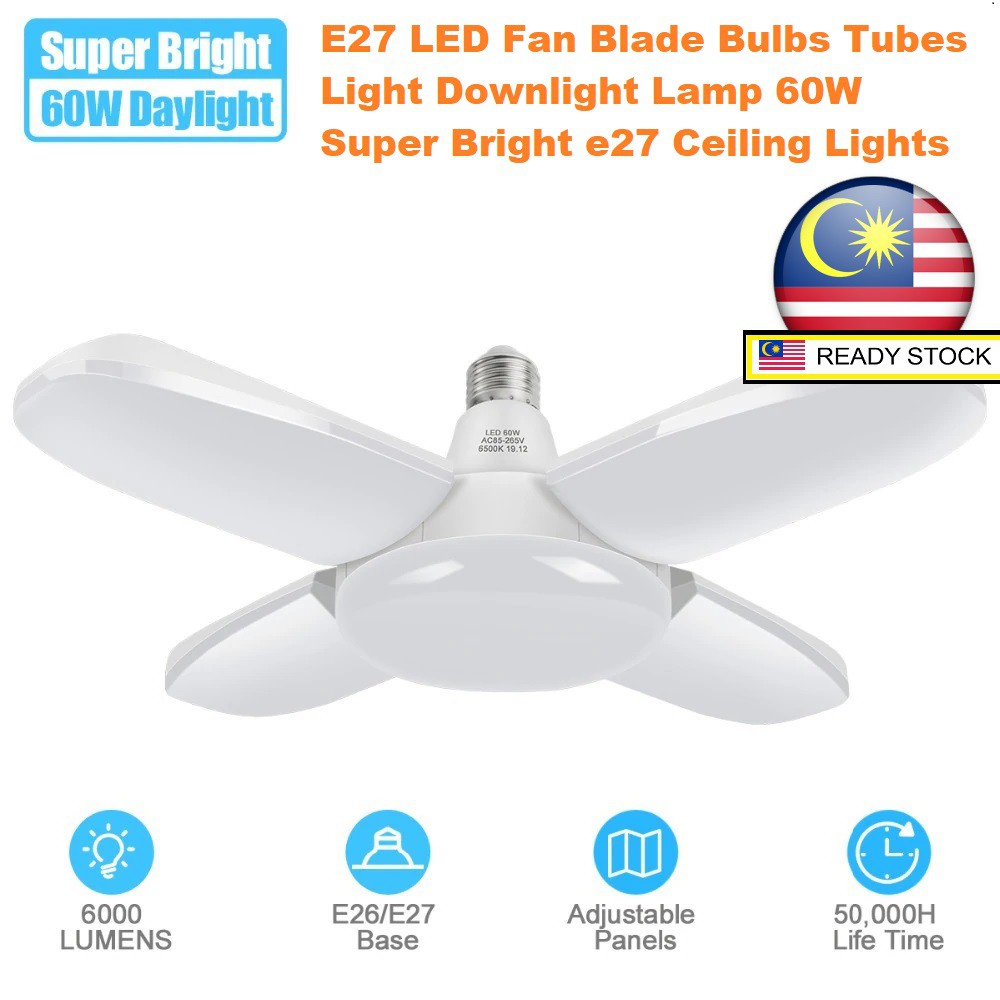 E27 LED 60W SUPER BRIGHT Fan Blade Bulbs Light Downlight Lamp 60W Super