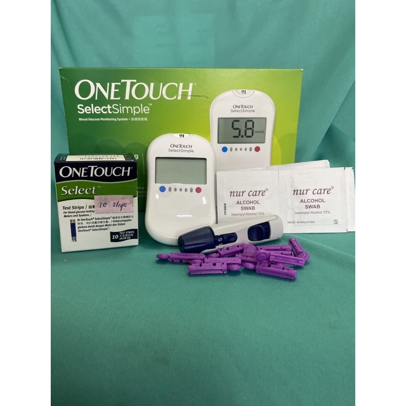 One touch select meter complete set alcohol pad test step needle pen