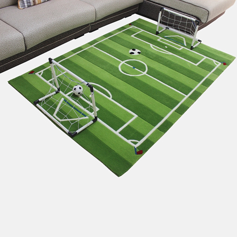 Football Field Carpet Door Floor Mat Cushion Shaggy Rug Home