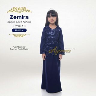  Baju  Kurung  Budak  Zemira 2582A XS XXL Baju  Raya 2021  
