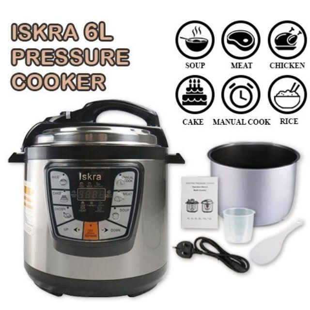 ISKRA 6L Electric Pressure Cooker ( Timer Rice Cooker) Shopee Malaysia