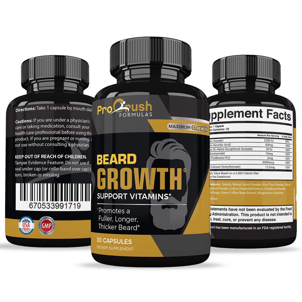 Beard Growth Support Supplement- Grow Fuller, Longer, Thicker, & Healthier  Facial Beard & Mustache Hair. Natural Supplement Vitamin with Biotin for  Men. | Shopee Malaysia