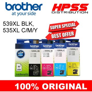 ORIGINAL BROTHER 539XL -BK LC535XL-C LC535XL-M LC535XL-Y Ink Cartridge.DCP-J100 /DCP-J105 /MFC-J200/LC-539XL/LC-535XL
