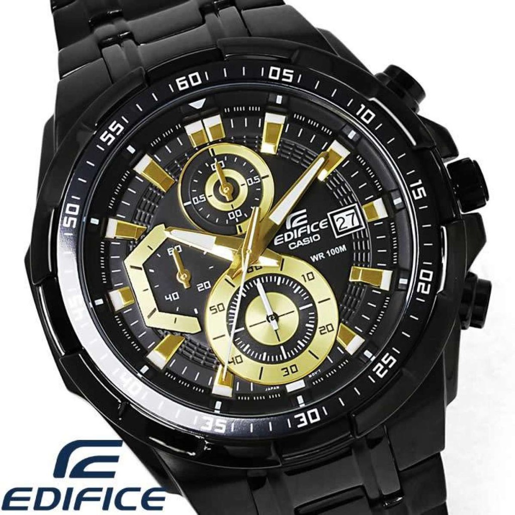 casio edifice black and gold