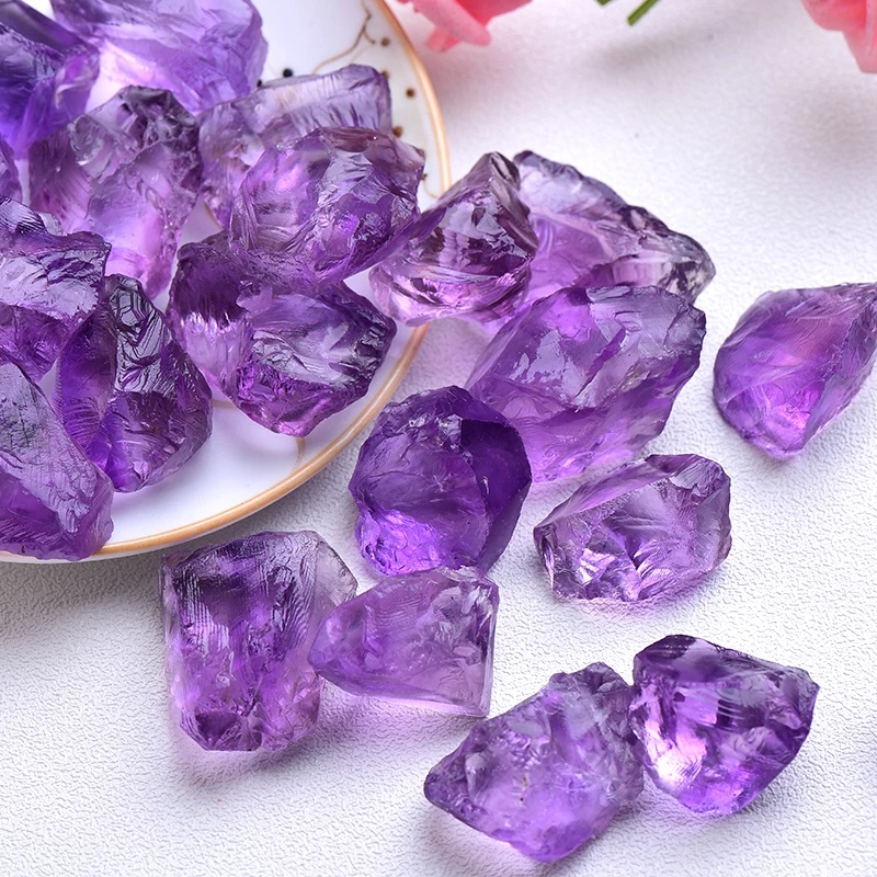 Natural Brazilian Purple Amethyst Gems Cluster Quartz Crystal Geode Healing Stones Specimen Home Decor Crafts Ornament