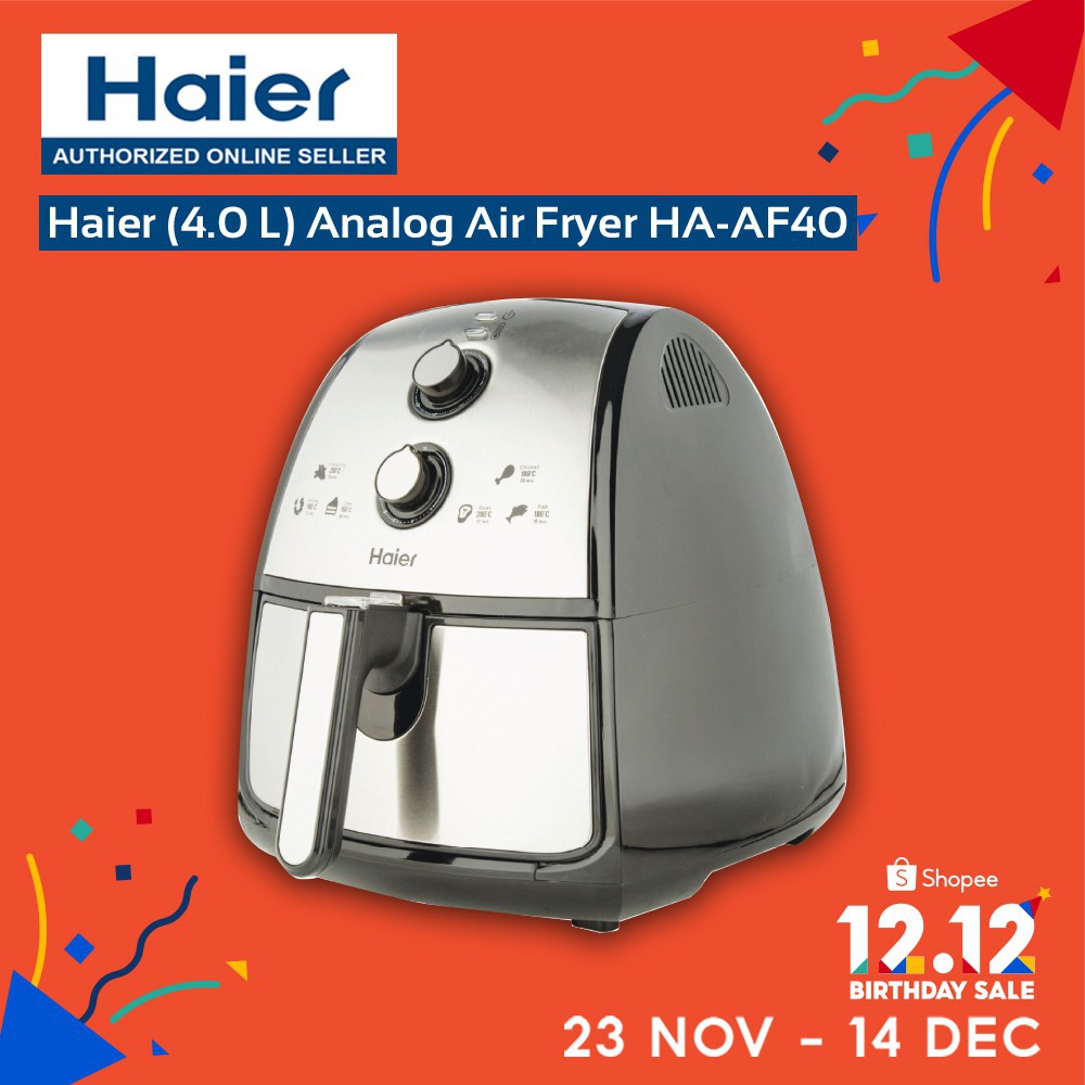 [March2021 Promo] Original Haier Air Fryer (2.5L Analog/2.5L Digital/4.0L/10L 2in1 Air Fryer