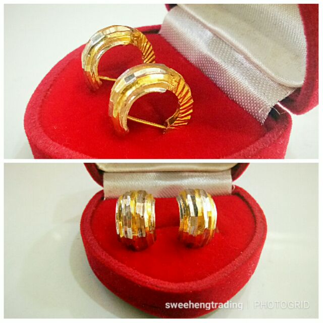 2 color Ori Emas Korea Subang warna emas dan emas putih 2 color Ori Emas Korea Subang warna emas dan emas putih