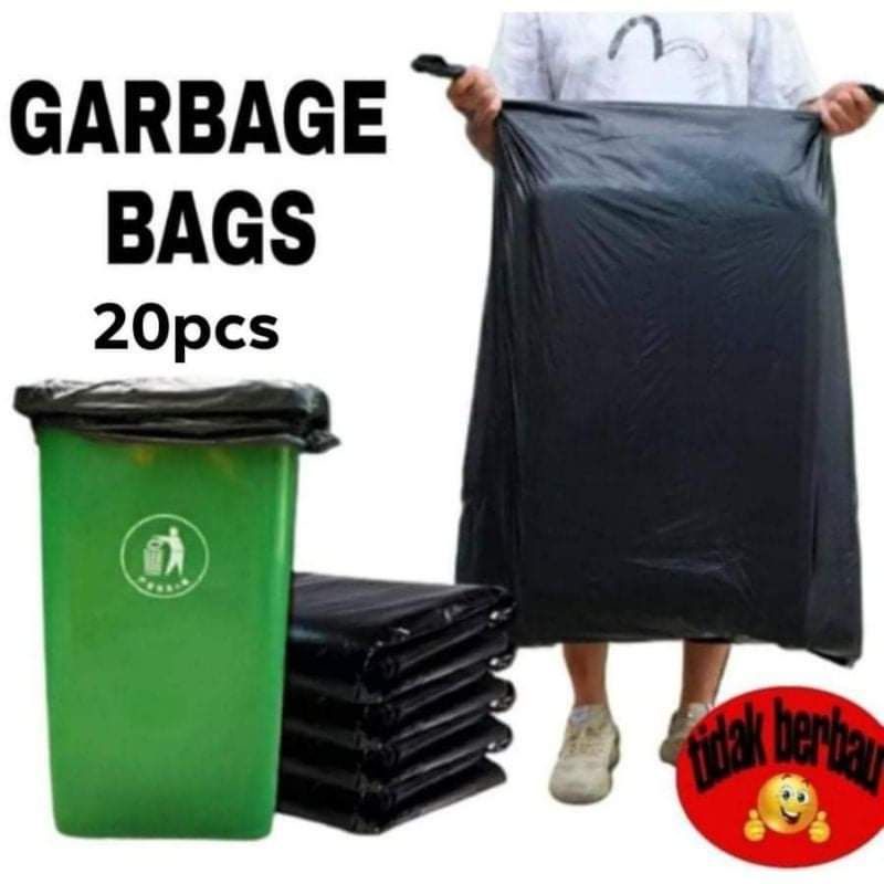 garbage bags/plastik sampah hitam tebal/size jumbo 20pcs | Shopee Malaysia