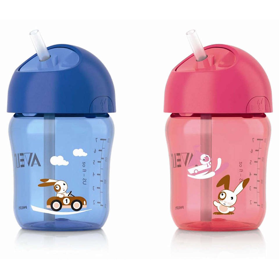 1pcs Philips Avent 9oz Straw Cup RABBIT Design Straw Bottle Kids Bottle