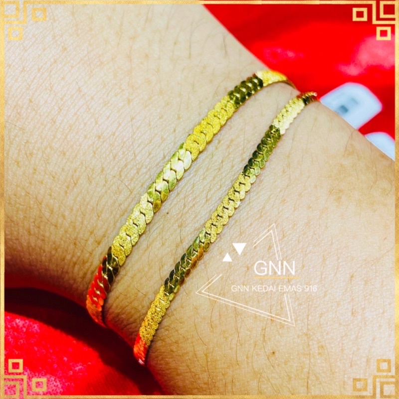 Emas 916 Tulen Rantai Tangan Design Snake 916 Emas Gold Bracelet